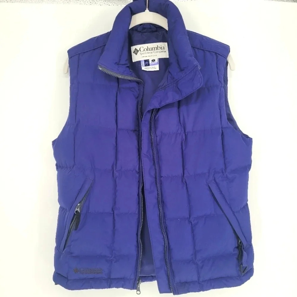 Columbia womens blue puffer feather & down vest size small